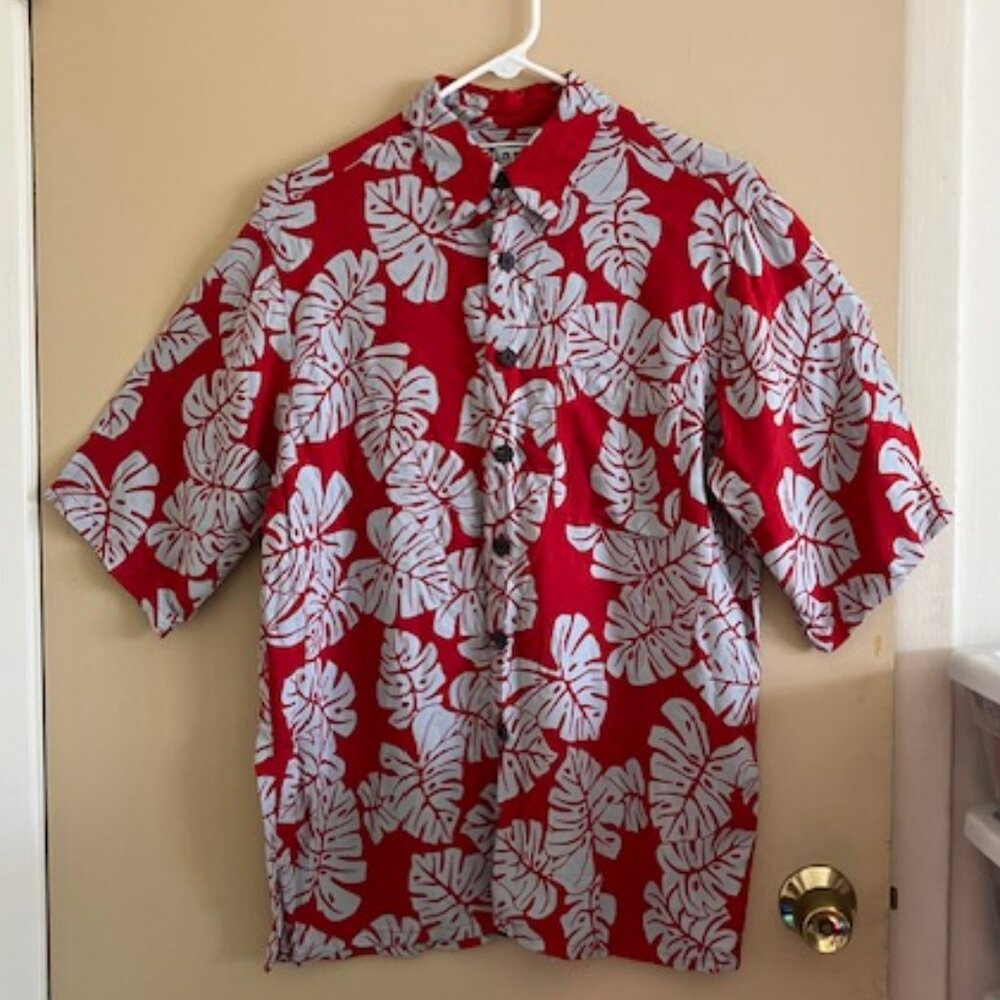 Men's Red Monstera Hawaiian Shirt